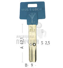 Mul-T-Lock: Профиль 250s Original "INTERACTIVE" - Чертеж