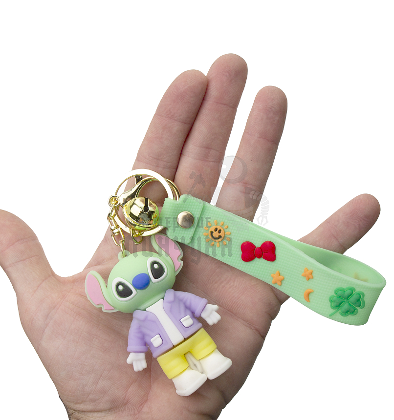Брелок для ключей "Стич " колокольчик + карабин