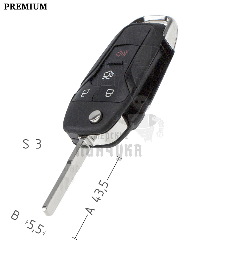 Корпус FO-24  HU101  HF65P FORD 3кн+паника  КНР