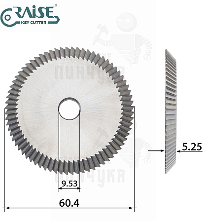 Фреза Raise P21 угловая HSSCo (Ф60.4X5.25XФ9.52X72TX84°)