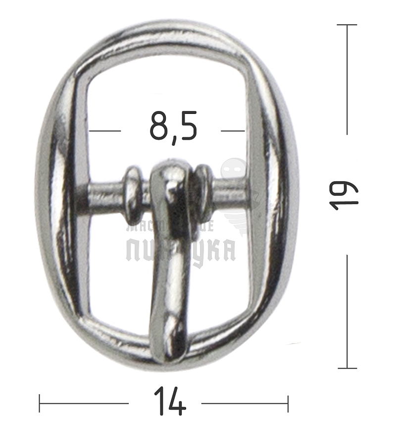 Пряжка обувная 8мм (14613) никель