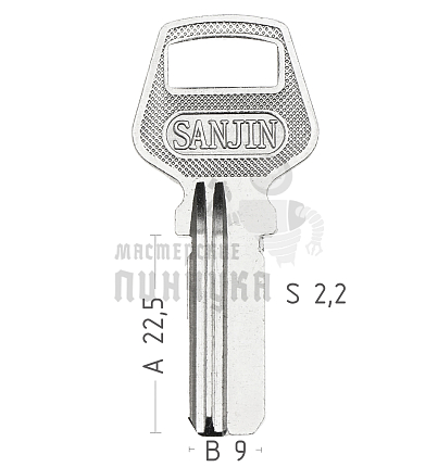 SANJIN 2 ПАЗ. ЛЕВ. (22,6ММ Х 9ММ Х 2,2ММ) КНР
