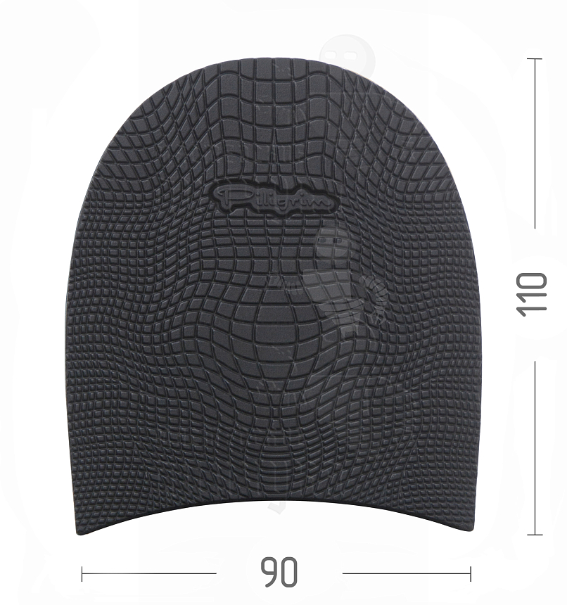 Набойка Piligrim "Черепашка", разм. XL, 95x110x6,5мм, цв. черный