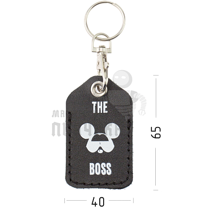 Чехол брелок «THE BOSS» с карабином, цв.черный 