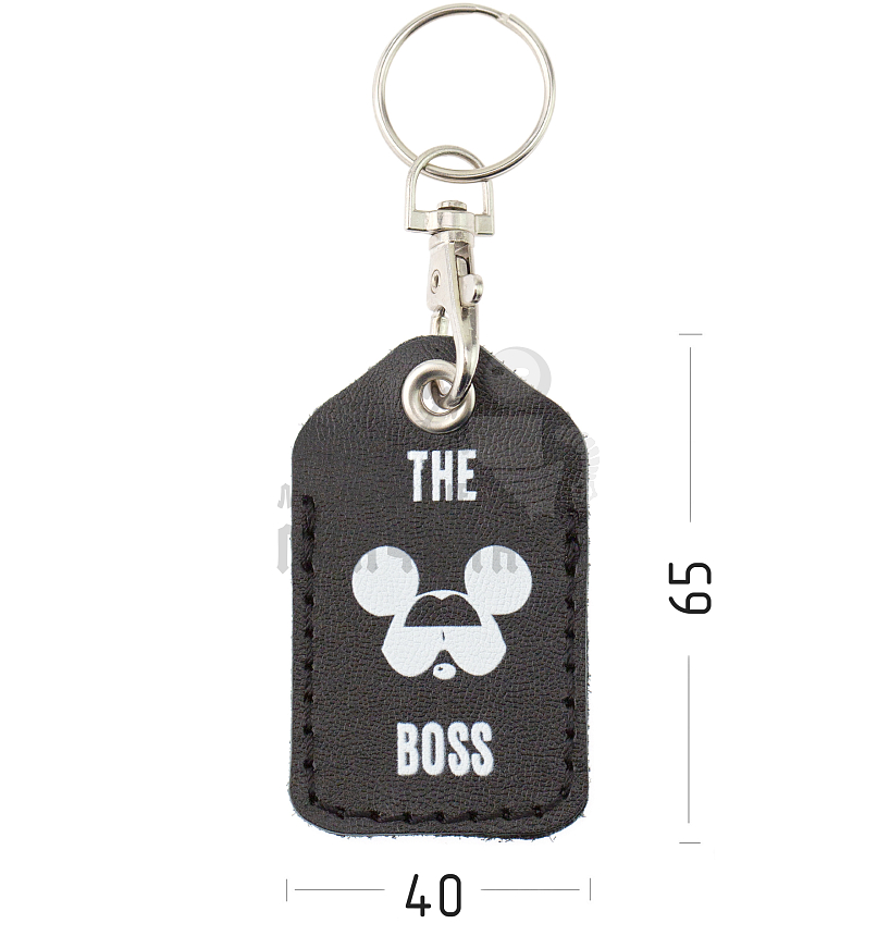Чехол брелок «THE BOSS» с карабином, цв.черный 