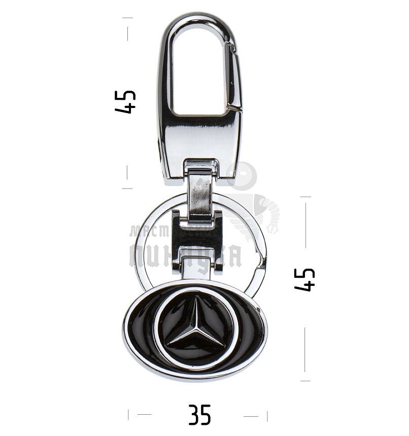 Авто карабин с кольцом для ключей MERCEDES