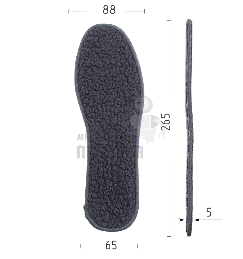 Стелька фольгированная барашек (В41) р.43