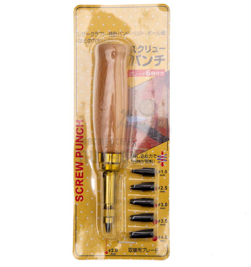 Пробойник круглый (со сменными насадками 5 шт)