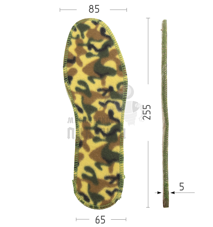 Стелька с войлоком, флис с рис.камуфляж (В08) р.41