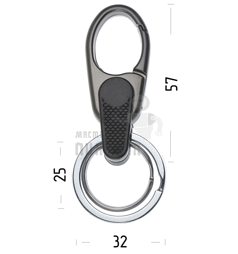 Карабин с двумя кольцами для ключей овальный