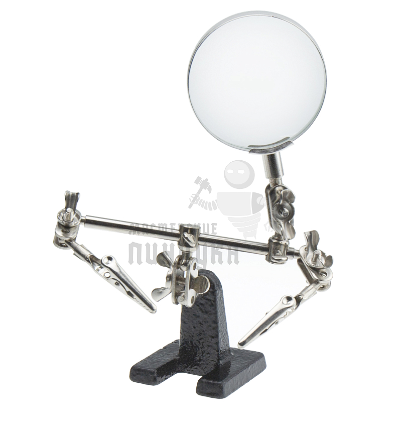 Зажим для пайки "Третья рука" с лупой Sparta