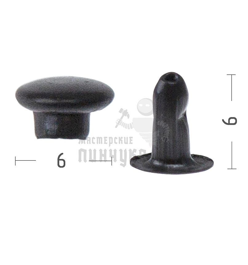 Хольнитены №0, 6х6мм,односторонний, сталь, цв. оксид