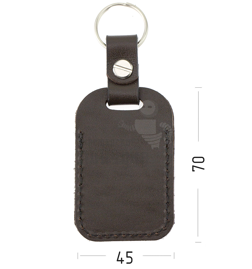 Чехол брелок для автомобильной сигнализации, прямоугольный, крепление на винте с кольцом,цв.коричн.