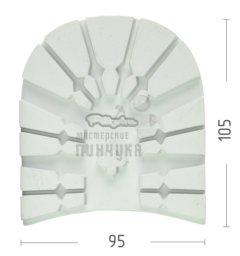 Набойка Piligrim "Танк", разм. L, 95x105x8мм, цв.белый