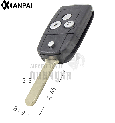 Корпус выкидного ключа HOND-31 HON66 HD58 3 кнопки  HONDA КНР