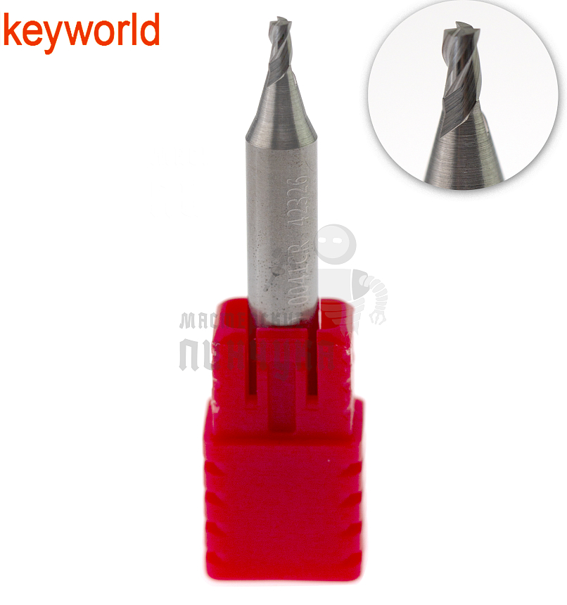 Вертик.фреза KeyWorld 0041CR ф2.0мм CARBIDE (ф2.0Х6DX40L) 