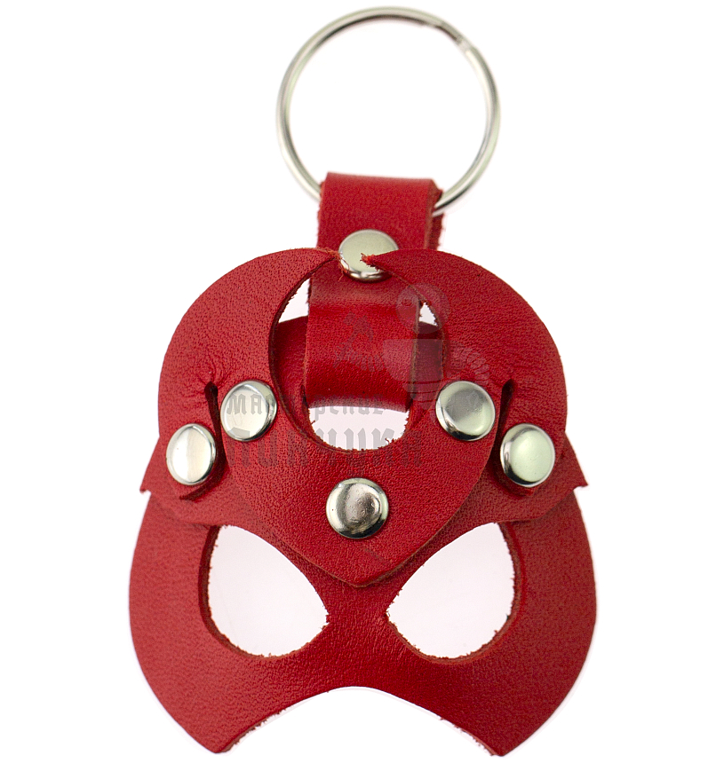 Брелок кожаный Чертик, цв.красный