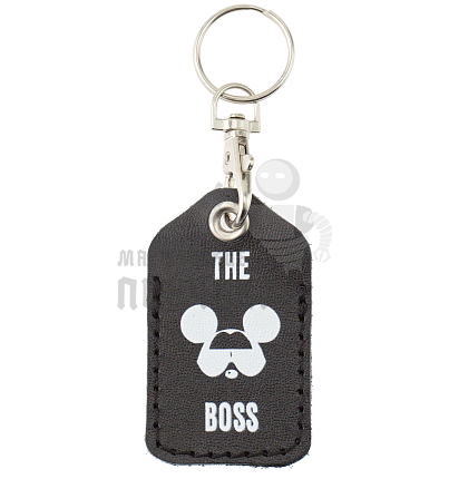 Чехол брелок «THE BOSS» с карабином, цв.черный 