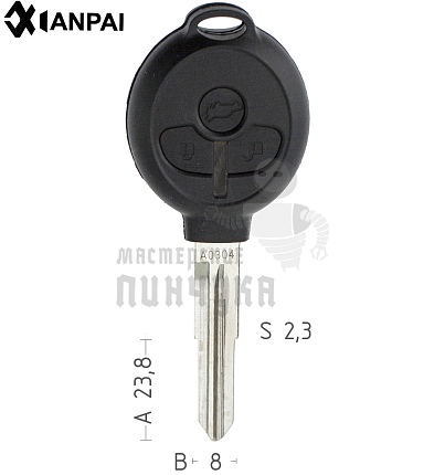 Корпус ключа MIT8D  MIT11R  MIT8R 3 кнопки КНР/  MITSUBISHI