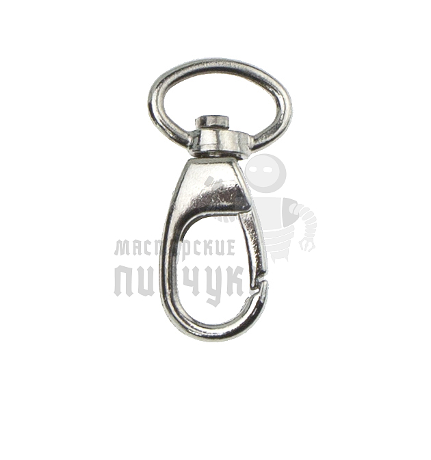 Карабин поворотный, сумочный 15мм, цв.никель