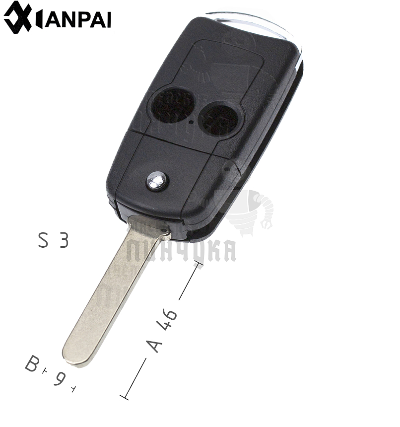 Корпус выкидного ключа HOND-31 HON66 HD58 2 кнопки  КНР   HONDA
