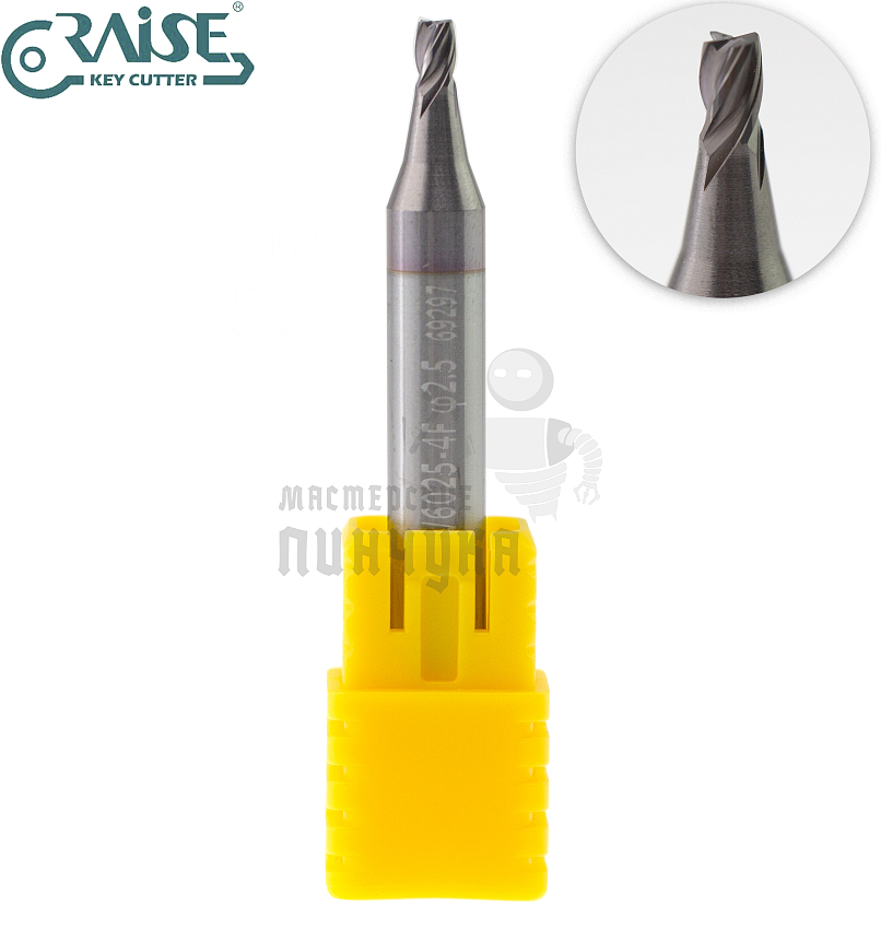 Вертик.фреза RAISE EW6025-4F ф2,5мм CARBIDE (ф2,5Х6Х40X4F)								