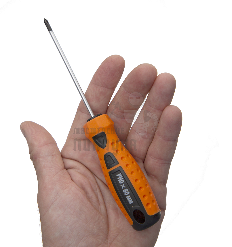 Отвертка "Point", PH0 х 80 мм, CrV, двухкомпонентная рукоятка Sparta