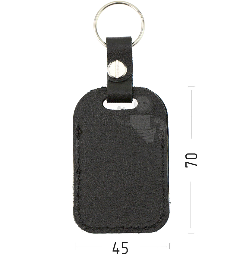 Чехол брелок для автомобильной сигнализации, прямоугольный, крепление на винте с кольцом, цв.черный