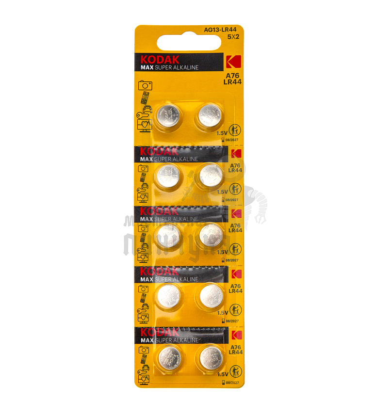 Батарейка KODAK AG13 LR44 BL10 Alkaline 1.5V (10/100/3600)
