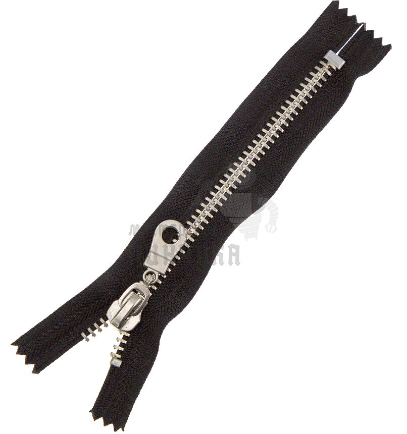 Молния металлическая тип 8 16см н/р, цв. черный 322, зв никель