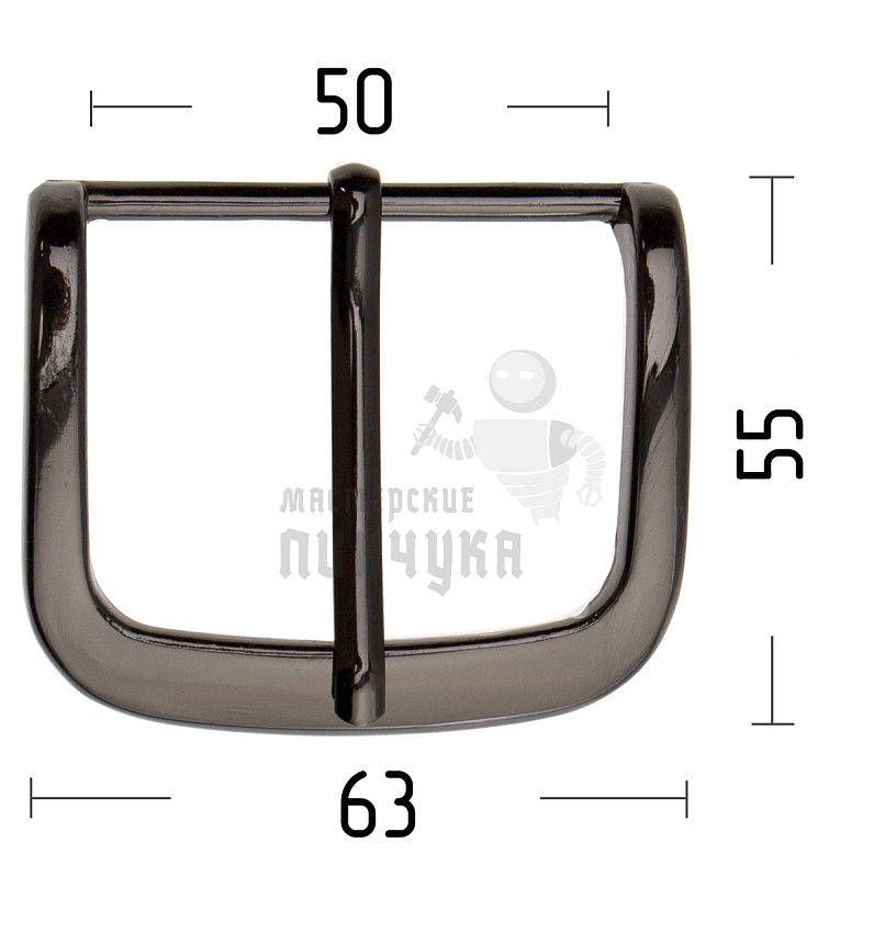Пряжка металлическая ременная 50мм цв темный никель