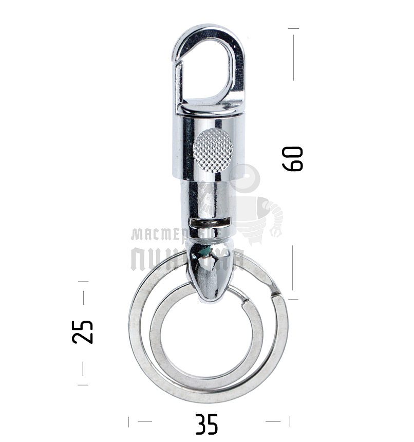 Карабин круглый с двумя кольцами для ключей