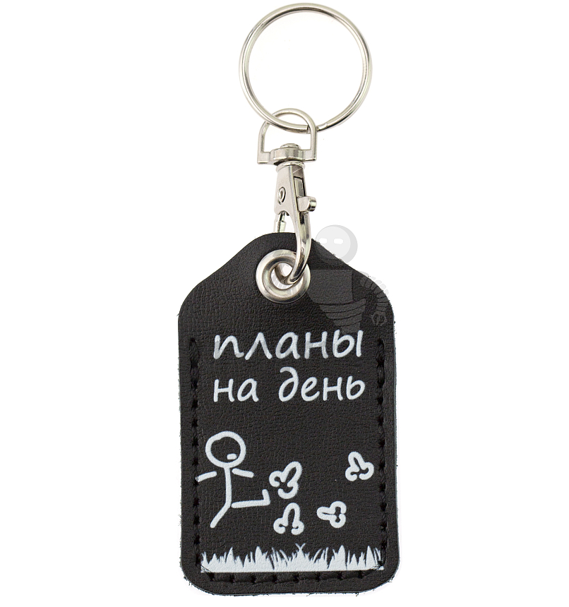 Чехол брелок «Планы на день» с карабином, цв.черный 