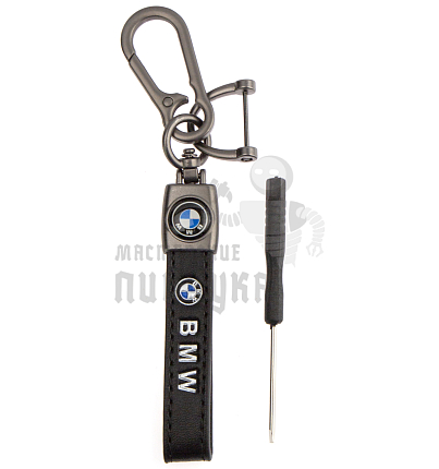 Авто карабин кожаный BMW