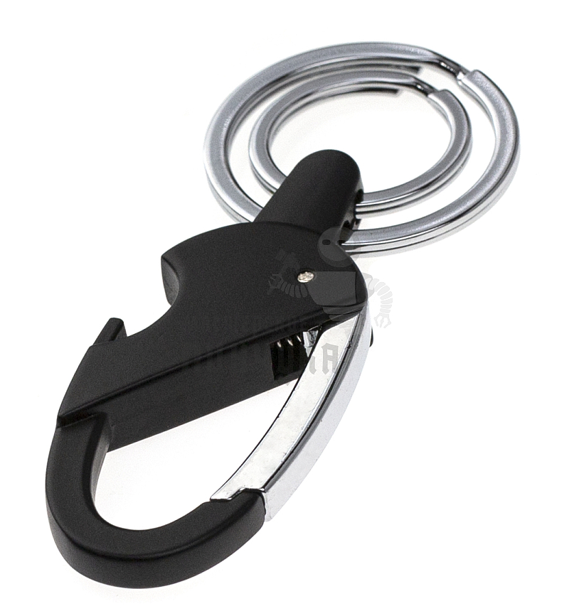 Карабин овальный с двумя кольцами для ключей и открывашкой