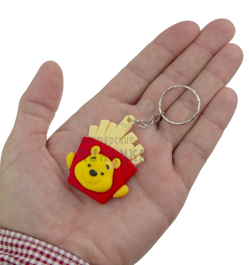 Брелок для ключей "Винни Пух" и картошка фри