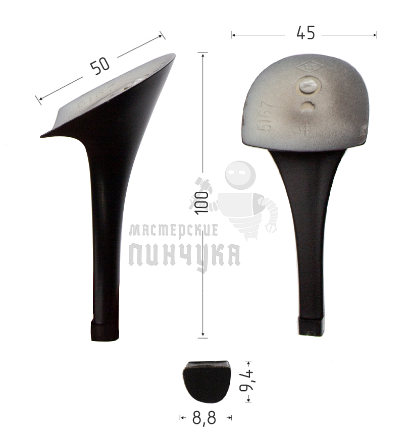 Каблуки ABS (5167) черн.мат. 10 см