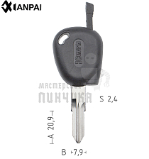Авто с местом под чип TPX  RENAULT VAC102 КНР - Чертеж