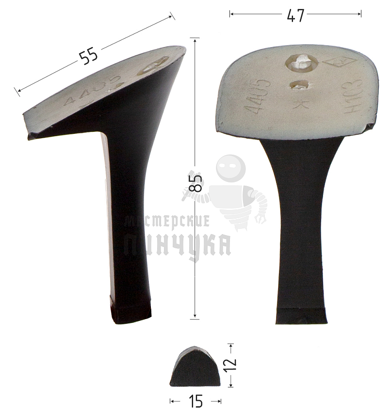 Каблуки ABS (4405) черн.мат. 8,5 см