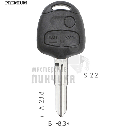 Корпус ключа MIT10 MIT10 MIT11 3 кнопки КНР   MITSUBISHI
