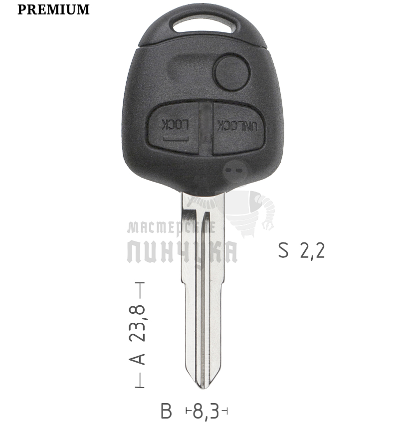 Корпус ключа MIT10 MIT10 MIT11 3 кнопки КНР   MITSUBISHI