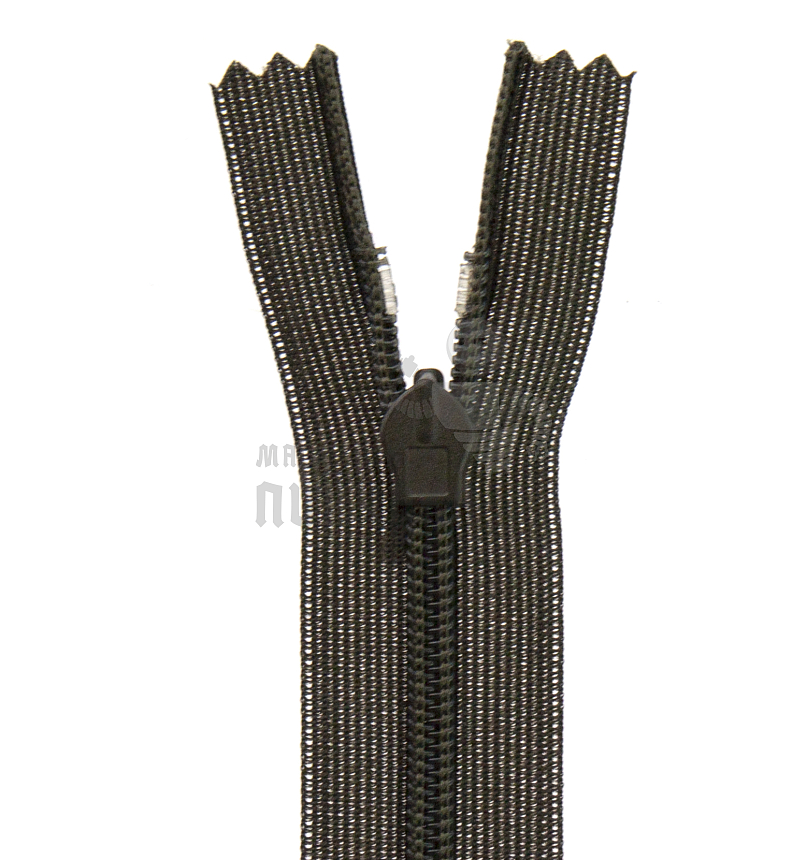 Молния спиральная (витая), Т-3 20см, потайная, неразъёмная, цв.хаки 328