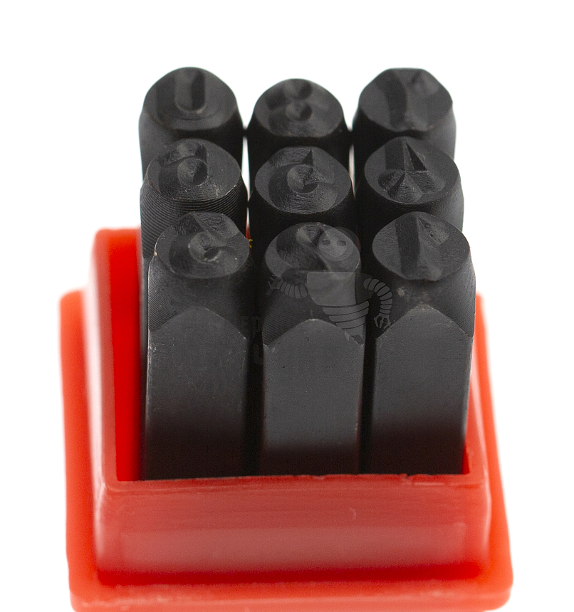 Штампы для тиснения по коже (цифры-9шт, 4мм)