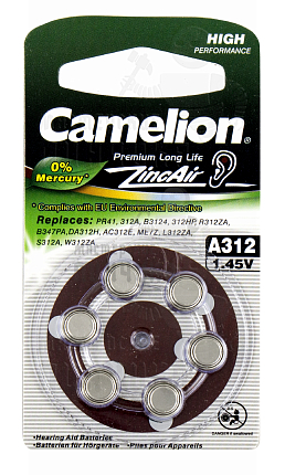 Батарейка Camelion ZA312 BL6 (6/60/300/3000)