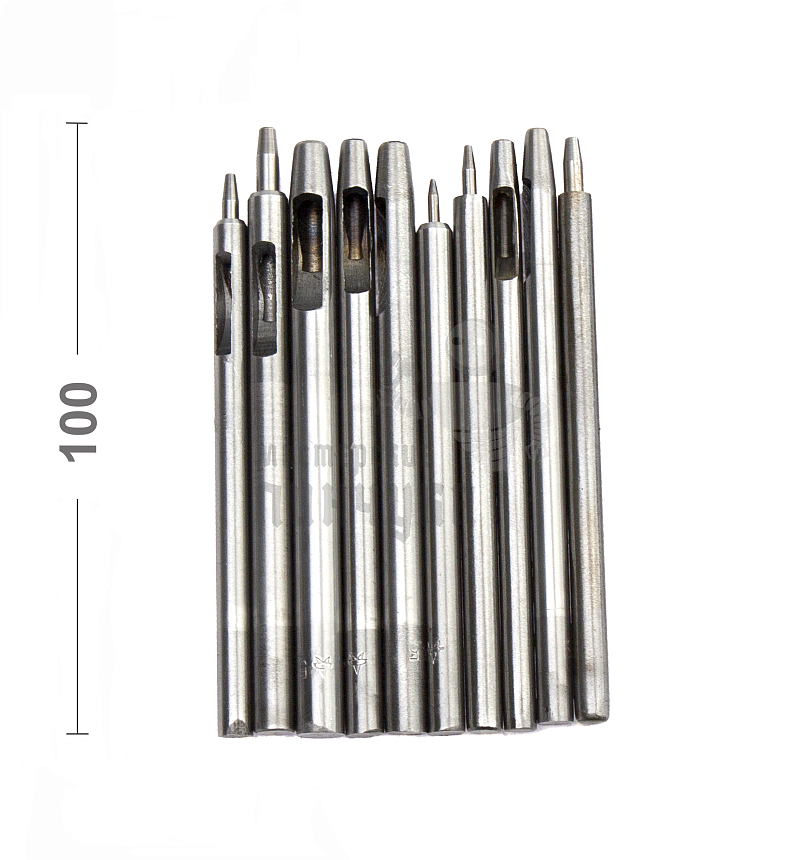 Пробойники для кожи круглые (D=0,5-5 мм, набор 10 шт)