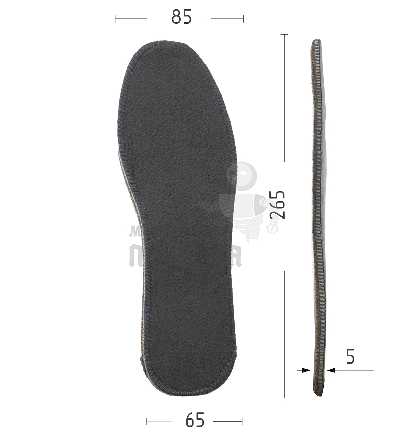 Стелька войлочная с флисом (В17) р.43