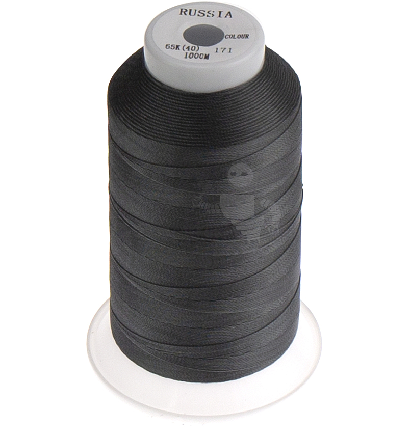 Нитки швейные 65К-1000м, цв.темно-серый (171), толщина 0,36мм