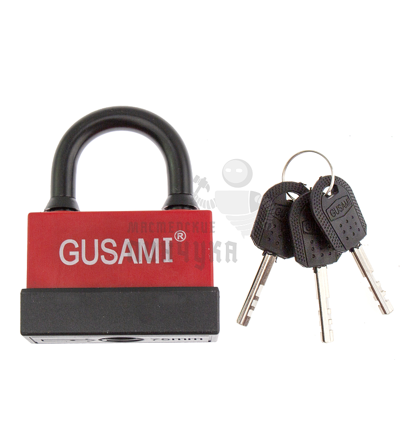Навесной замок GUSAMI 77мм (красный)