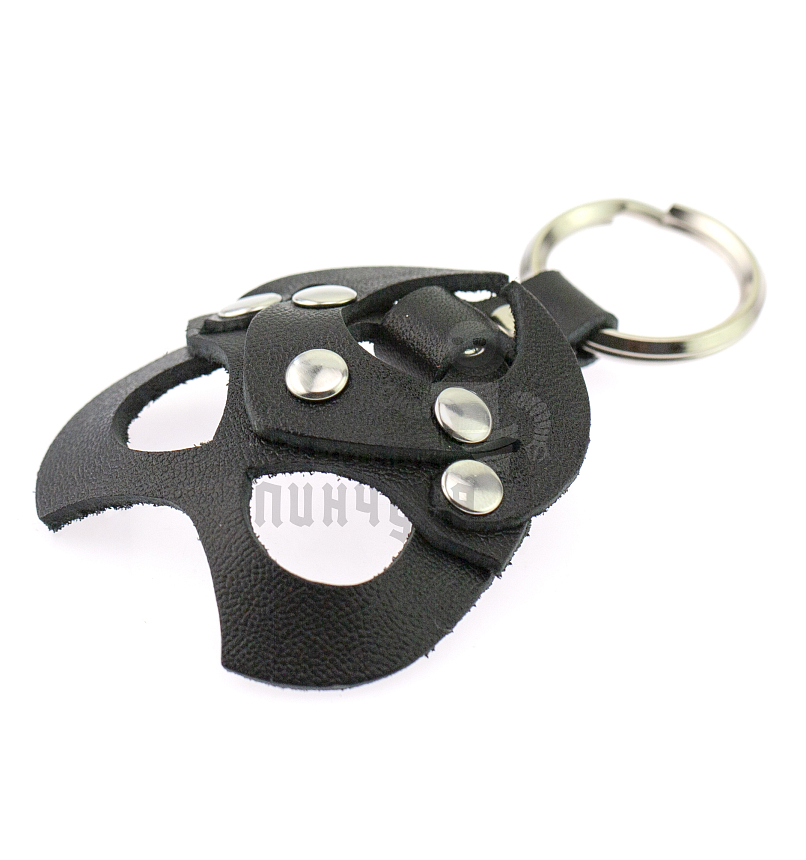 Брелок кожаный Чертик, цв.черный