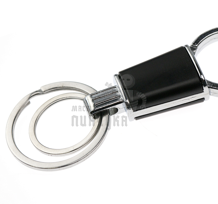 Карабин с двумя кольцами для ключей чёрный